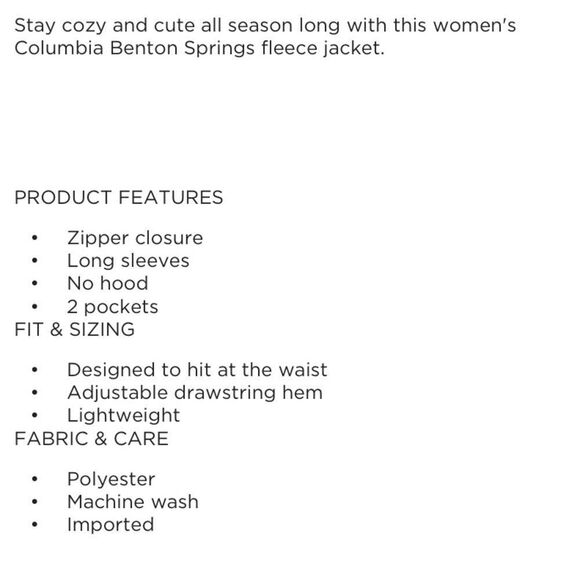 Columbia Ladies Zip Ip Jacket Sweatshirt Med - Picture 5 of 13